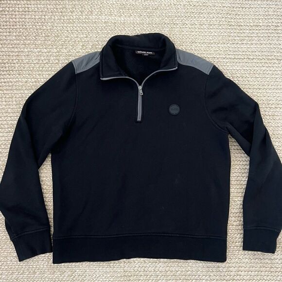 Michael Kors Other - Michael kors mens long sleeve black half zip sweater jacket size large I245